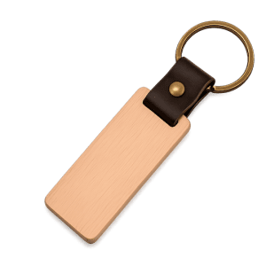 Wood Leather Key Ring